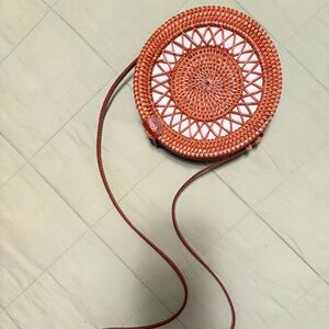 Rattan Crossbody Purse